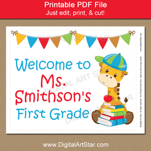 Printable Welcome Sign Template for Classroom Door