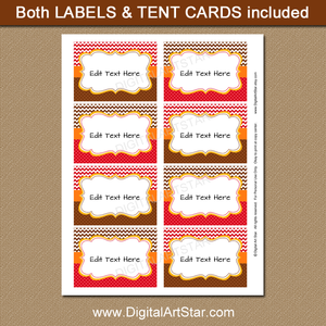 printable fall candy buffet labels