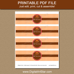 Printable Thanksgiving Party Favors - PDF File