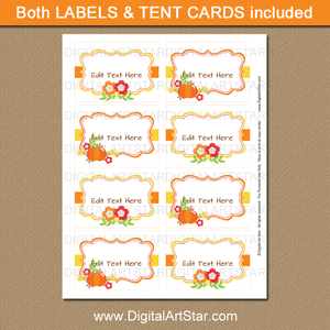 Fall Baby Shower Label Template