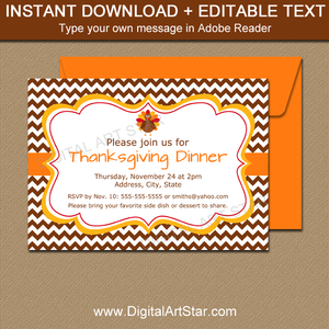 Thanksgiving Printables: Invitation Template