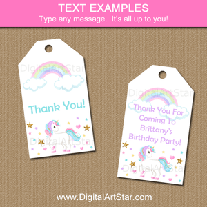 Wording Examples for Unicorn Gift Tags