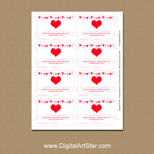 Valentines Day Guess How Many Candies Game Template Printable