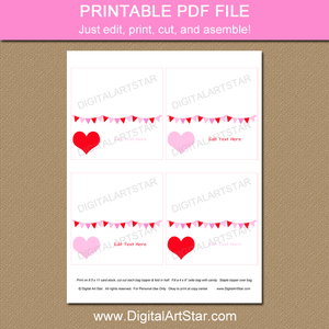 Valentine's Day Treat Bag Toppers Printable