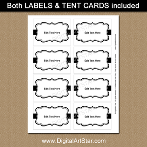 White and Black Label Template