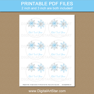 Winter Baby Shower Favor Bag Stickers Template