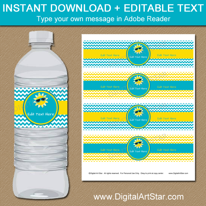 Water Bottle Labels for Family Reunion