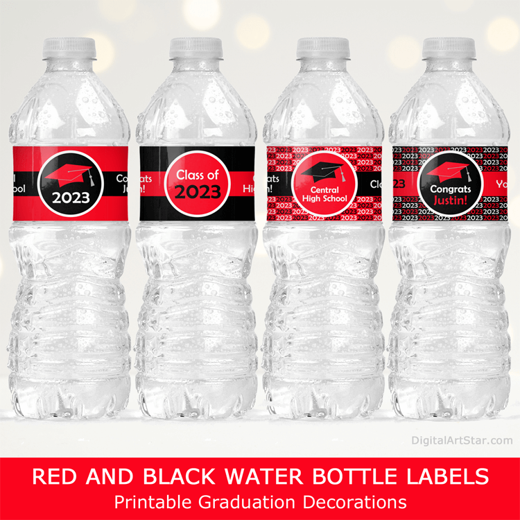 Editable Train Water Bottle Labels Train Birthday Decor Red Blue Bottl -  Design My Party Studio