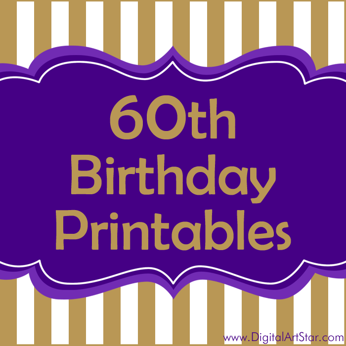 Purple and Gold 60th Birthday Printables