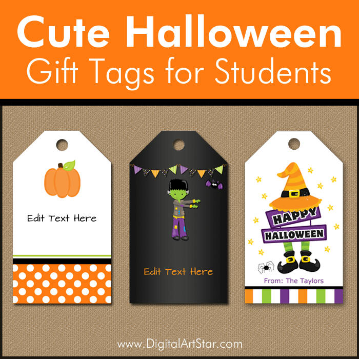 Cute Halloween Gift Tags for Students for School Halloween Party Favors