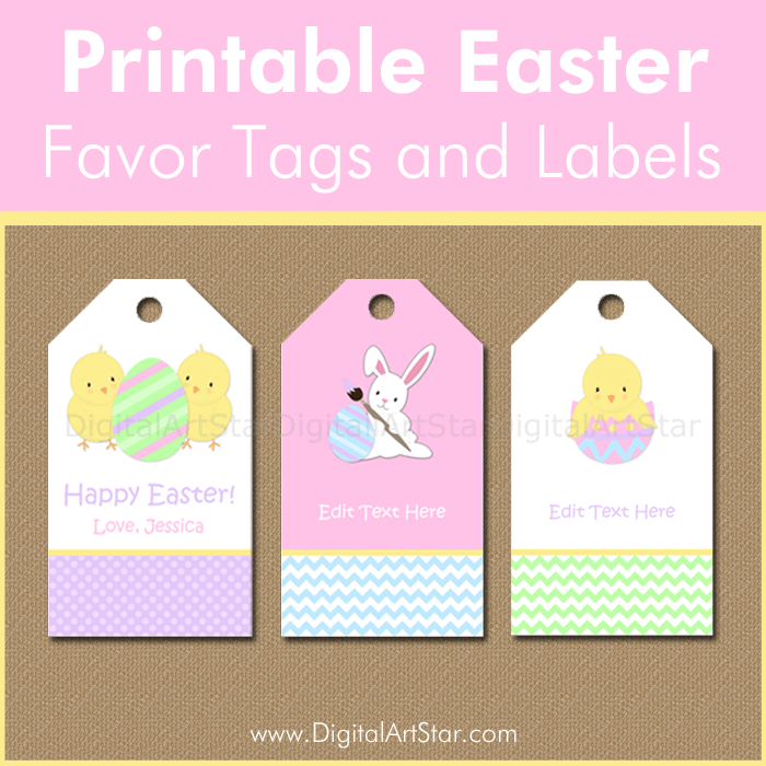 Easter Printable Favor Tags and Easter Printable Labels