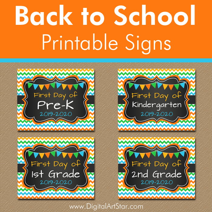 Back to School Chalkboard Sign Printables for Boys