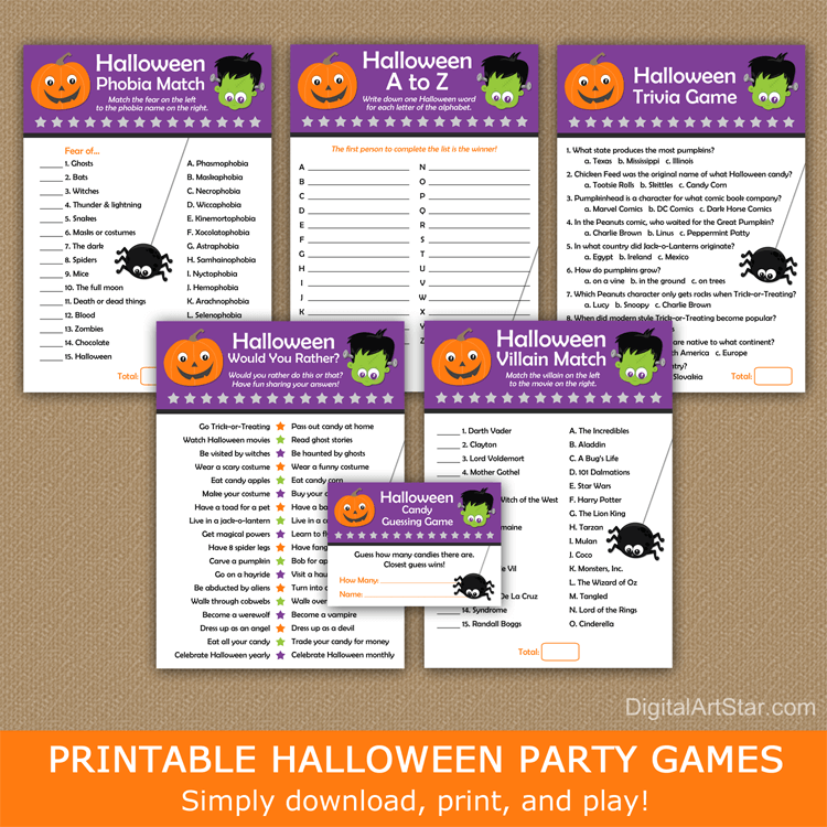 Halloween Themed Printable Game Dead or Alive Game for 