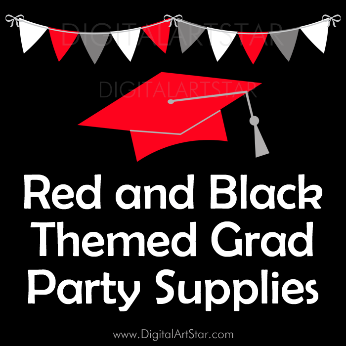 Red and Black Themed Grad Party Supplies