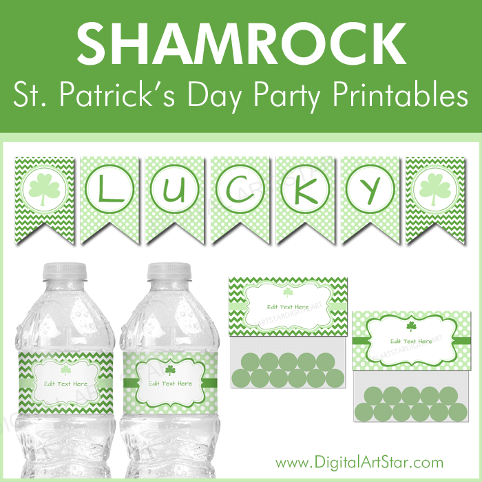 St Patrick's Day Shamrock Party Printables