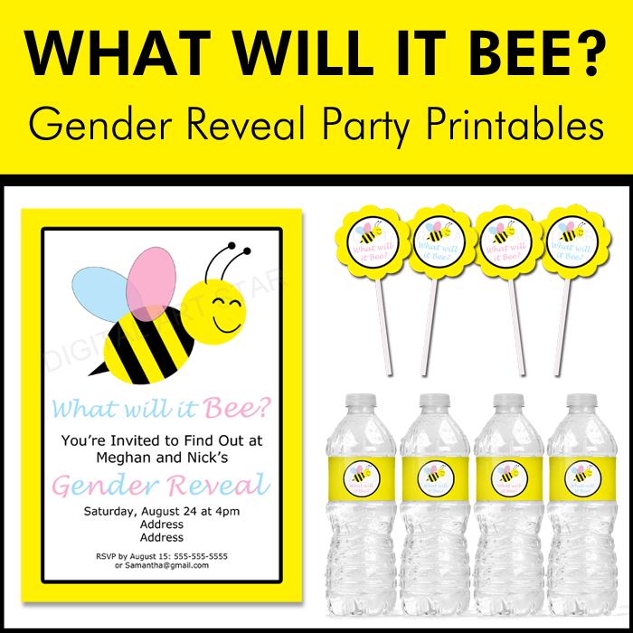 Bumble Bee Themed Gender Reveal Party Supplies