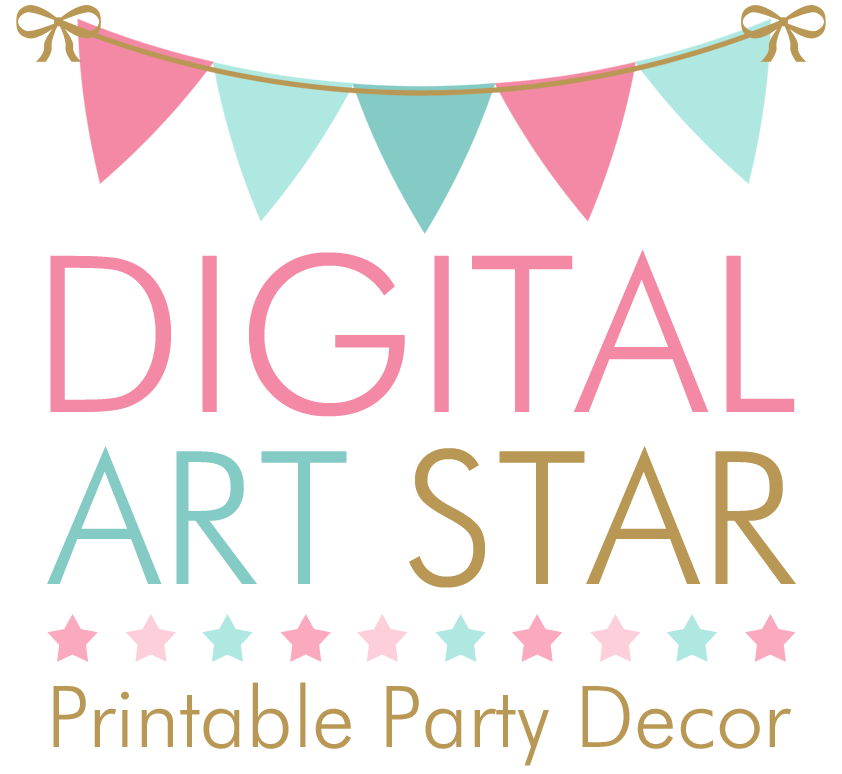 Digital Art Star Printable Party Decor