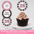 25th Birthday Party Cupcake Toppers in Pink Black Silver Glitter