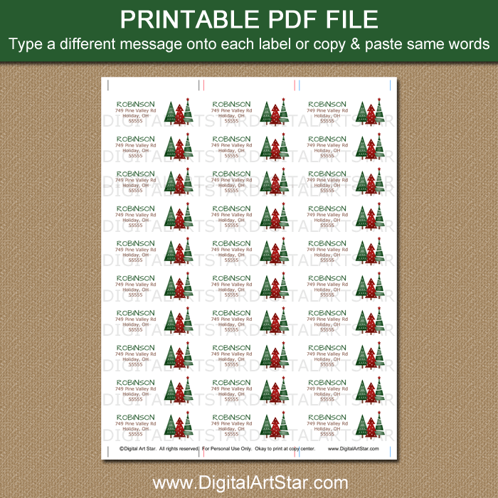 Free printable Christmas tree name tags. The template can also be used for  creating items like labels and pl…