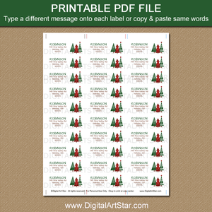 Three Christmas Trees Printable Address Labels 30 Per Sheet