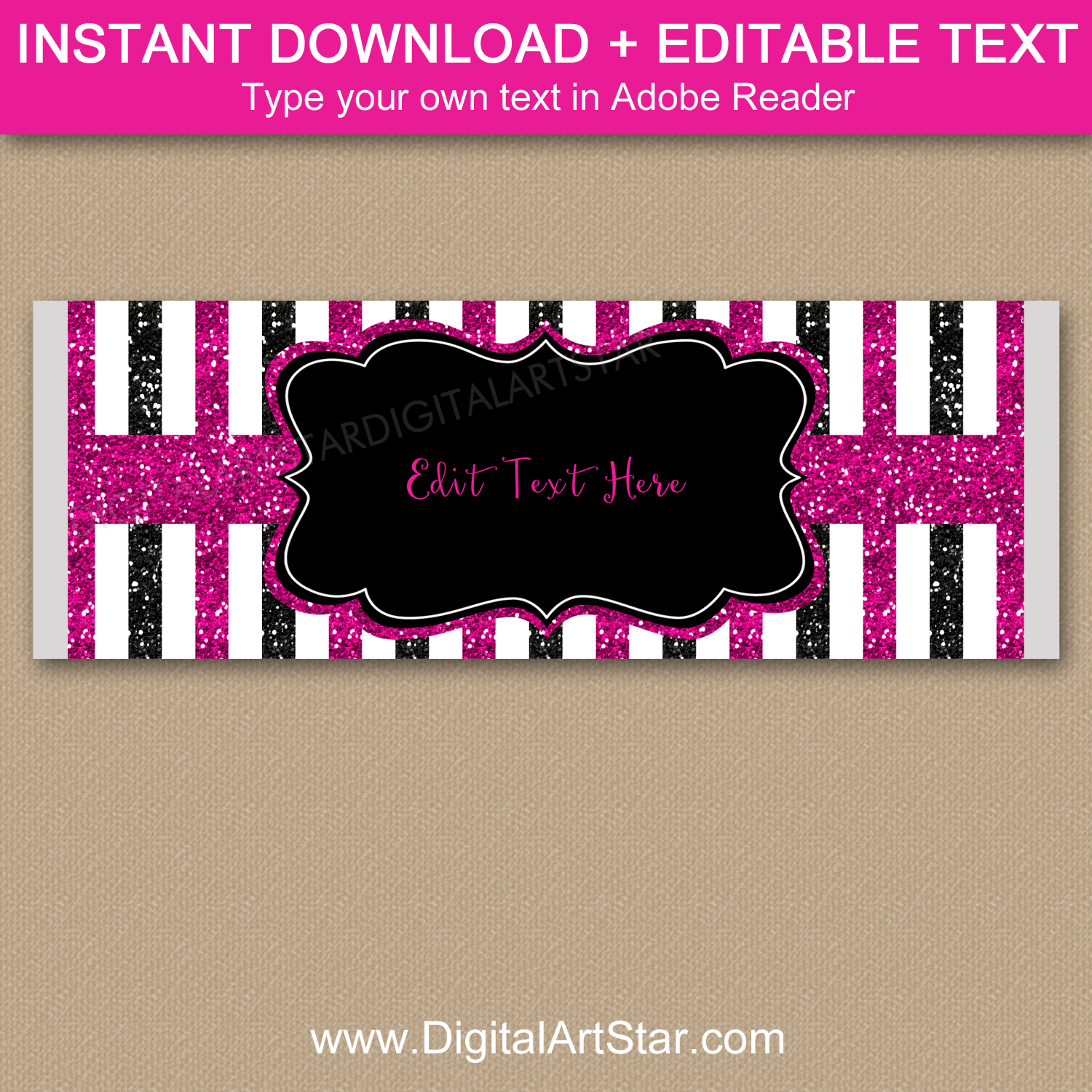 Printable Black and Gold Graduation Candy Bar Wrapper Template