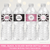 40th Birthday Water Bottle Labels Pink Black and Silver Glitter