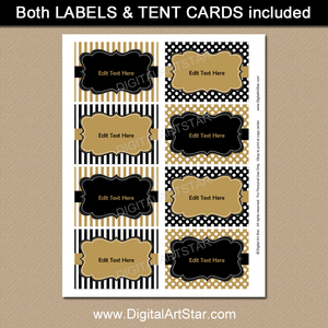 Black and Gold Printable Labels