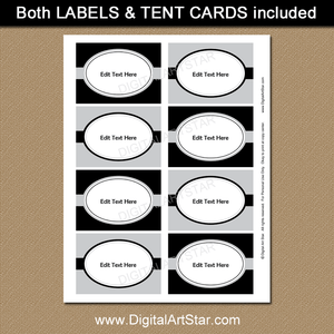 Black and Silver Printable Labels Template