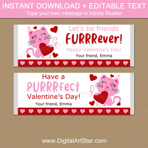 Cat Valentine Candy Bar Template Printable