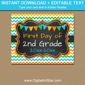 Chalkboard Back to School Sign for 2nd Grade