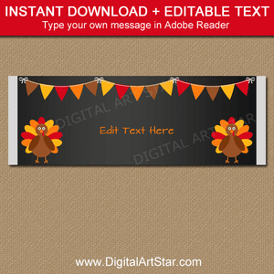 Chalkboard Thanksgiving Candy Bar Wrappers Instant Download