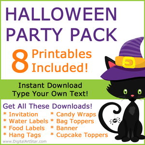 Cute Black Cat Halloween Decorations and Party Supplies