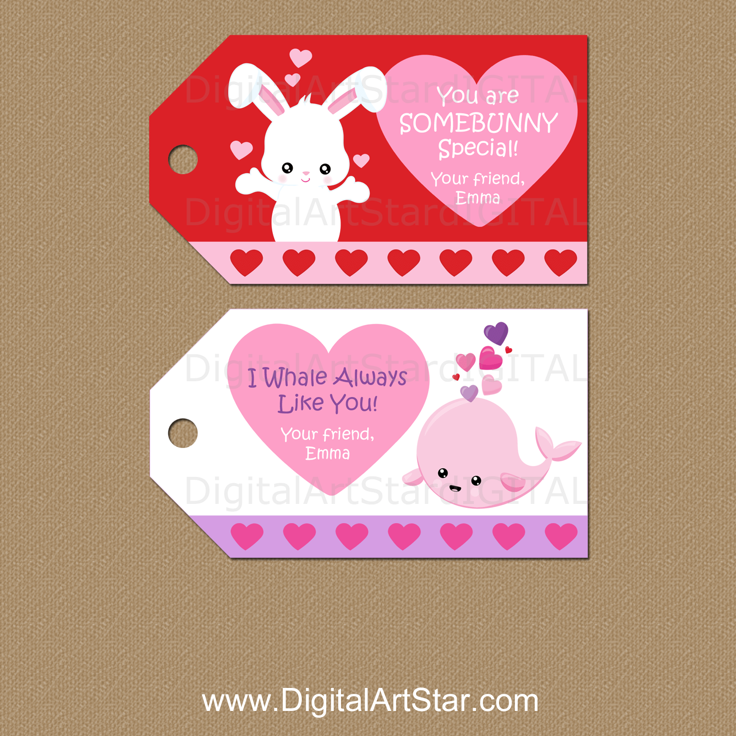 Cute Valentine Gift Tags Personalized