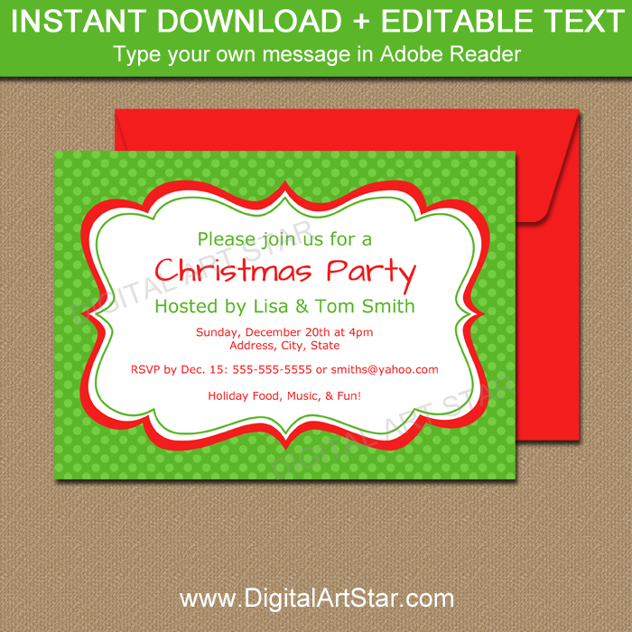 Digital Christmas Invitation Template