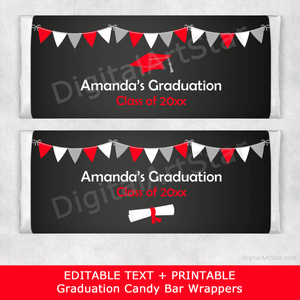 Editable Graduation Chocolate Bar Wrappers Printable
