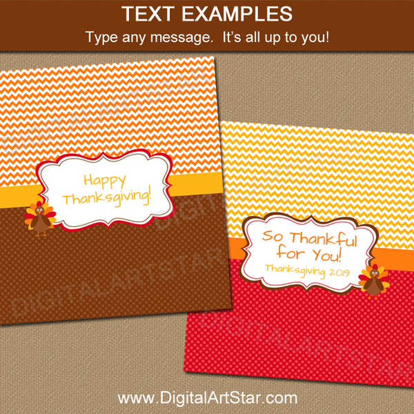 Thanksgiving Mini Candy Wrappers - Party Favors