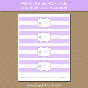 Lavender Girl First Communion Printable Water Bottle Labels