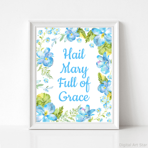 Hail Mary Full of Grace Printable Wall Decor