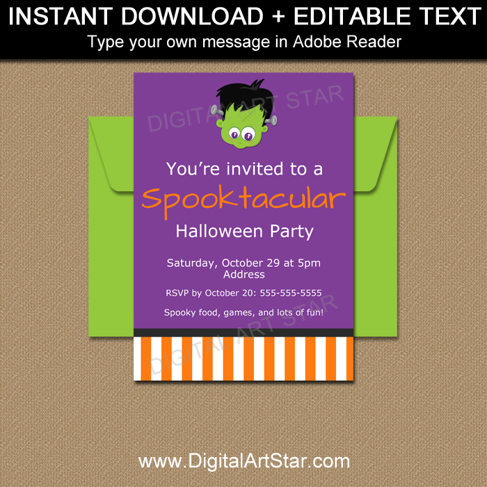 Boy Halloween Invitation Download