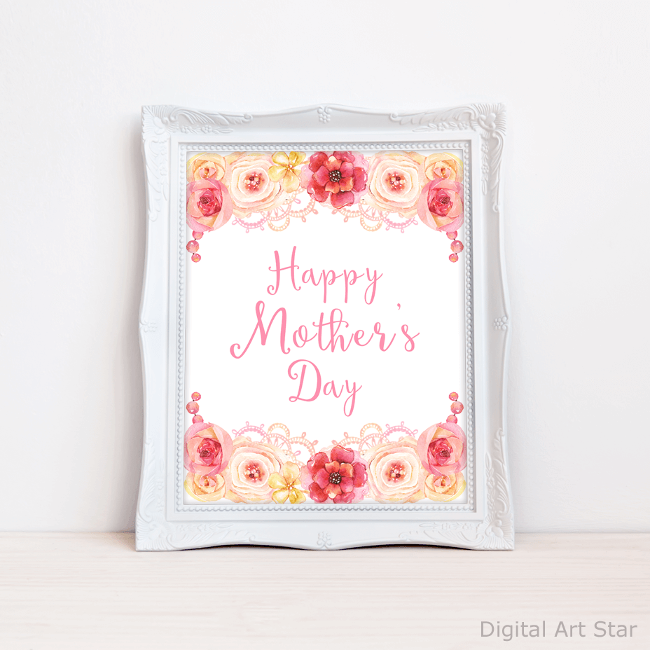 Happy Mother's Day Wall Decor Art Print