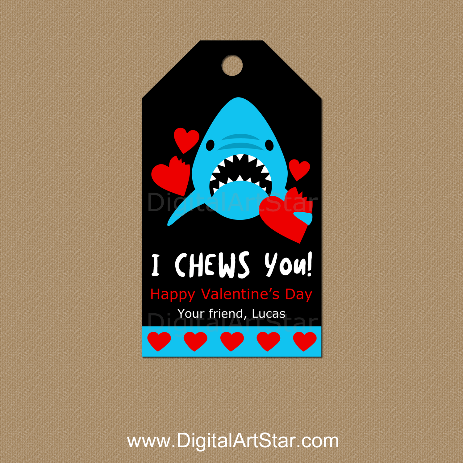 I Chews You Valentine Printable Tags Personalized