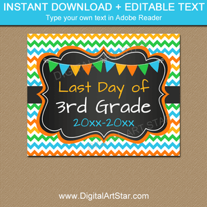 Last Day of Third Grade Printable Sign 2022