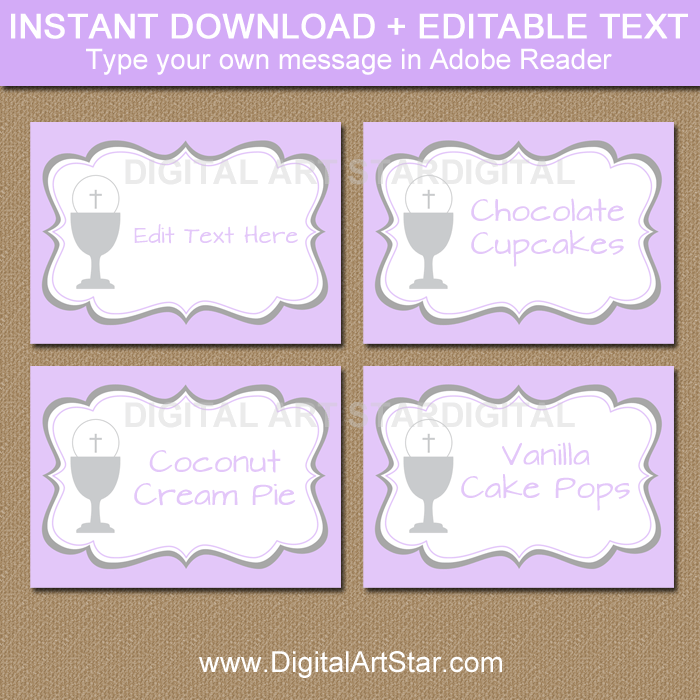 Instant Download Label First Communion Labels