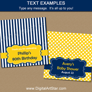 Editable Bag Toppers Navy Blue White Yellow