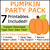 Orange and Black Pumpkin Printable Party Supplies Pack