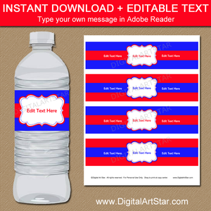 Personalized Water Bottle Labels for Family Reunion, Birthday