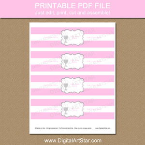 Pink Girl First Communion Water Bottle Label Template