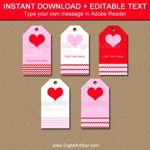 Pink and Red Valentine Hang Tags