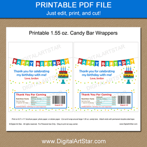 Printable Happy Birthday Chocolate Bar Wrappers