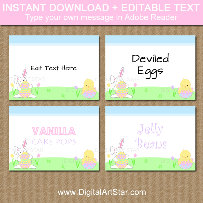 Instant Download Easter Place Cards
